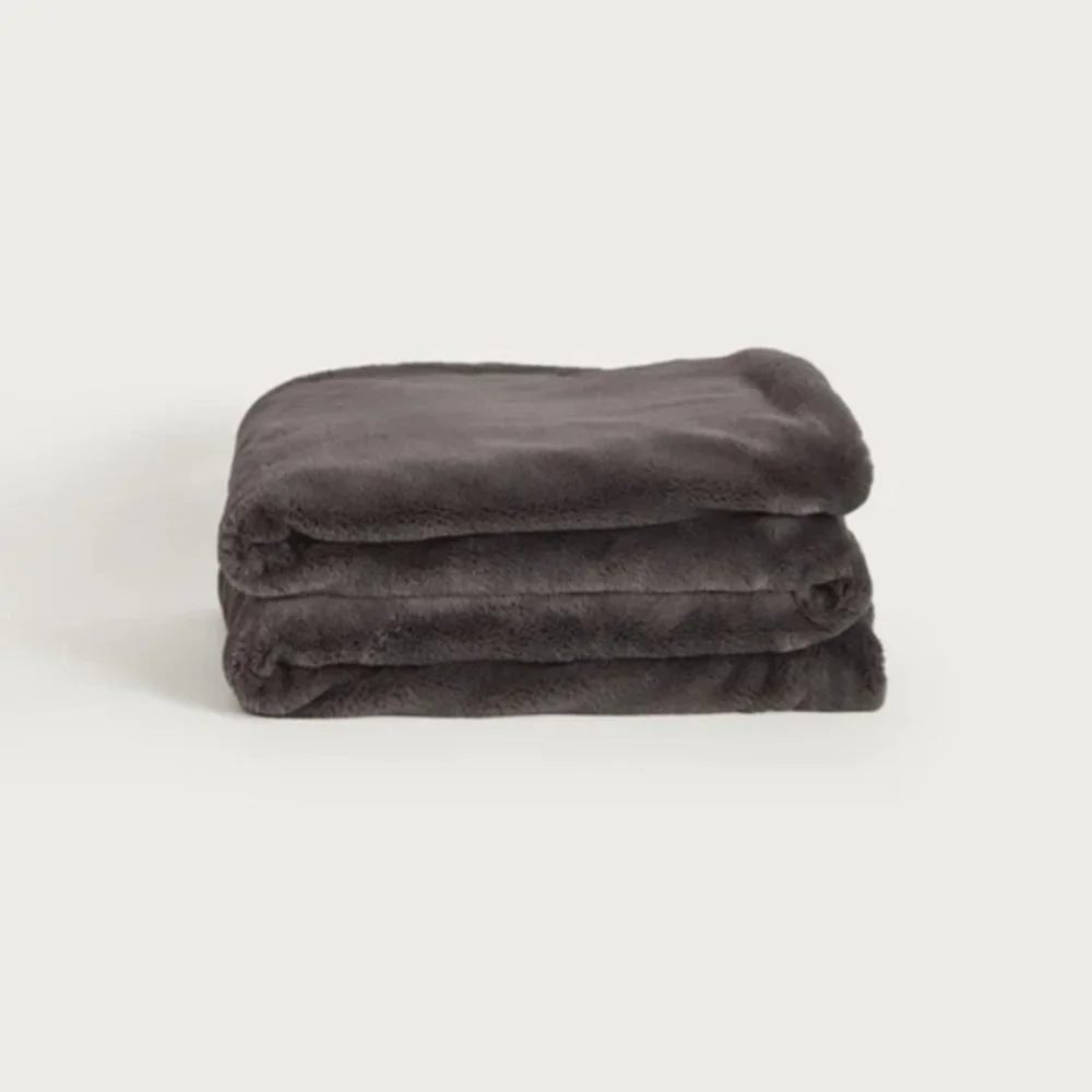 UNHIDE LIL MARSH FAUX FUR BLANKET - CHARCOAL CHARLIE | 50x60 | THE ORIGINAL